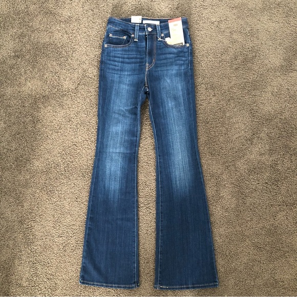 NWT Levi's 726 Flare Dark Blue Denim Jeans - Picture 1 of 4